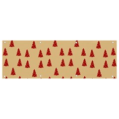 Red Christmas Tree Brown Banner And Sign 9  X 3  by TetiBright