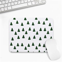 Green Christmas Trees White Small Mousepad