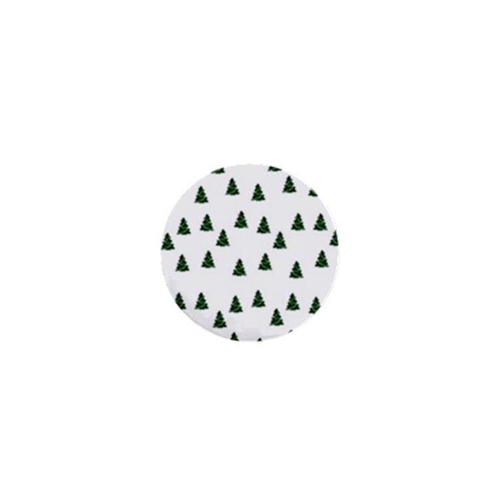 Green Christmas Trees White 1  Mini Magnets