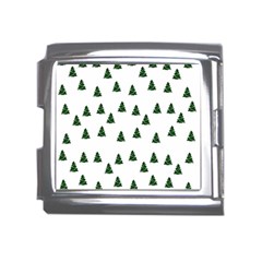 Green Christmas Trees White Mega Link Italian Charm (18mm) by TetiBright