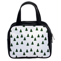 Green Christmas Trees White Classic Handbag (two Sides) by TetiBright