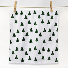 Green Christmas Trees White Face Towel