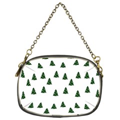 Green Christmas Trees White Chain Purse (one Side)