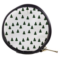 Green Christmas Trees White Mini Makeup Bag