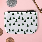 Green Christmas Trees White Mini Coin Purse Back