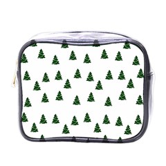 Green Christmas Trees White Mini Toiletries Bag (one Side) by TetiBright