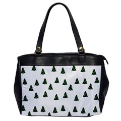 Green Christmas Trees White Oversize Office Handbag