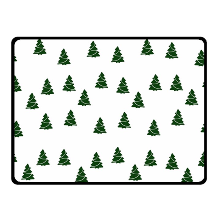 Green Christmas Trees White Fleece Blanket (Small)