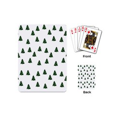 Green Christmas Trees White Playing Cards Single Design (mini)