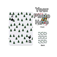 Green Christmas Trees White Playing Cards 54 Designs (mini) by TetiBright