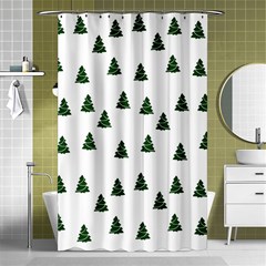 Green Christmas Trees White Shower Curtain 48  X 72  (small)  by TetiBright