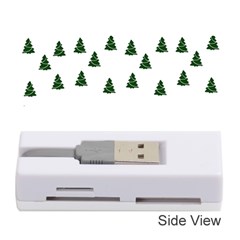 Green Christmas Trees White Memory Card Reader (stick)