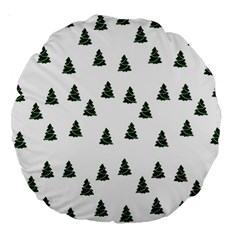 Green Christmas Trees White Large 18  Premium Round Cushions