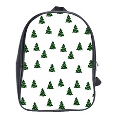 Green Christmas Trees White School Bag (xl)