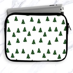 Green Christmas Trees White Apple Ipad 2/3/4 Zipper Cases