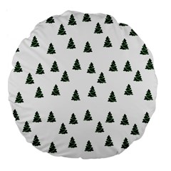 Green Christmas Trees White Large 18  Premium Flano Round Cushions