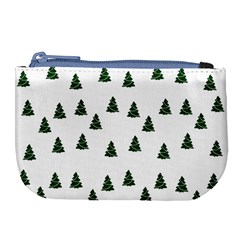 Green Christmas Trees White Large Coin Purse by TetiBright