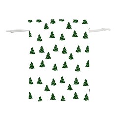 Green Christmas Trees White Lightweight Drawstring Pouch (s)