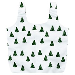 Green Christmas Trees White Full Print Recycle Bag (xxxl)