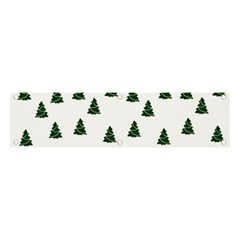 Green Christmas Trees White Banner And Sign 4  X 1 