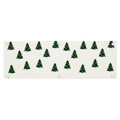 Green Christmas Trees White Banner And Sign 6  X 2 