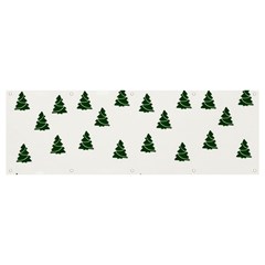 Green Christmas Trees White Banner And Sign 12  X 4 