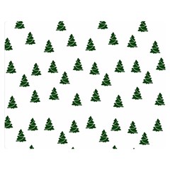 Green Christmas Trees White Flano Blanket (medium)