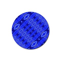 Abstract Tech Modern Pattern Rubber Coaster (round) by dflcprintsclothing