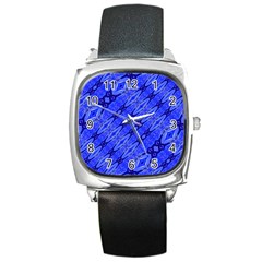 Abstract Tech Modern Pattern Square Metal Watch