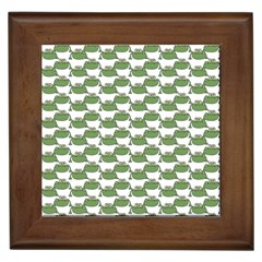 Funny Frog Cartoon Drawing Motif Pattern Framed Tile by dflcprintsclothing