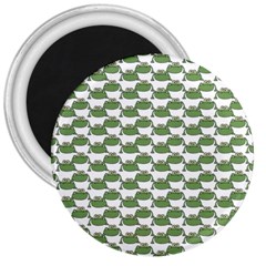 Funny Frog Cartoon Drawing Motif Pattern 3  Magnets by dflcprintsclothing