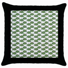 Funny Frog Cartoon Drawing Motif Pattern Throw Pillow Case (black) by dflcprintsclothing