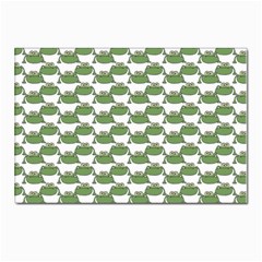 Funny Frog Cartoon Drawing Motif Pattern Postcard 4 x 6  (pkg Of 10)