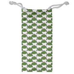 Funny Frog Cartoon Drawing Motif Pattern Jewelry Bag by dflcprintsclothing