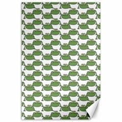 Funny Frog Cartoon Drawing Motif Pattern Canvas 24  X 36  by dflcprintsclothing