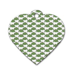 Funny Frog Cartoon Drawing Motif Pattern Dog Tag Heart (two Sides) by dflcprintsclothing