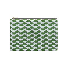 Funny Frog Cartoon Drawing Motif Pattern Cosmetic Bag (medium) by dflcprintsclothing