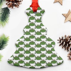 Funny Frog Cartoon Drawing Motif Pattern Christmas Tree Ornament (two Sides)