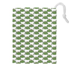 Funny Frog Cartoon Drawing Motif Pattern Drawstring Pouch (4xl) by dflcprintsclothing