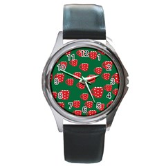 Christmas Coffee Round Metal Watch by designsbymallika