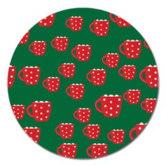 Christmas Coffee Magnet 5  (round)