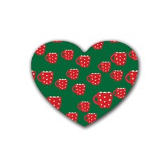 Christmas Coffee Rubber Heart Coaster (4 Pack) by designsbymallika