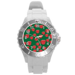 Christmas Coffee Round Plastic Sport Watch (l)