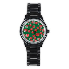 Christmas Coffee Stainless Steel Round Watch