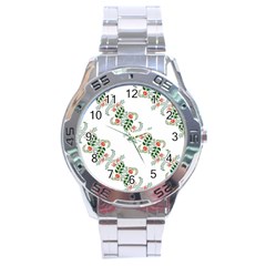 Background Ornamental Pattern Graphic Seamless Stainless Steel Analogue Watch by Pakemis