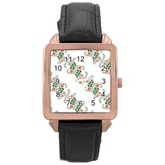 Background Ornamental Pattern Graphic Seamless Rose Gold Leather Watch  by Pakemis