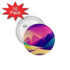 Abstract Geometric Landscape Art 3d Render 1 75  Buttons (10 Pack) by Pakemis