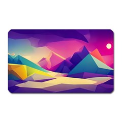 Abstract Geometric Landscape Art 3d Render Magnet (rectangular) by Pakemis