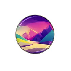 Abstract Geometric Landscape Art 3d Render Hat Clip Ball Marker (4 Pack) by Pakemis