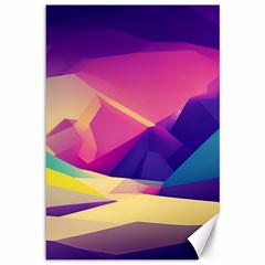 Abstract Geometric Landscape Art 3d Render Canvas 12  X 18  by Pakemis